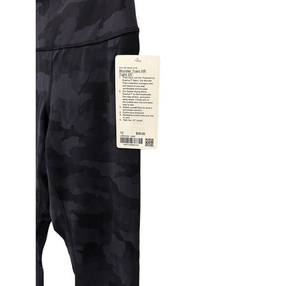 NEW Lululemon Wunder Train HR Tight 25" #12 Heritage 365 Camo Deep Coal Multi - Picture 6 of 8